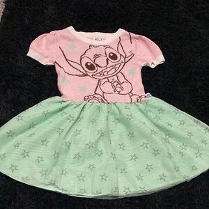 Disney Pink and Green Casual Sundress with Puff Sleeves